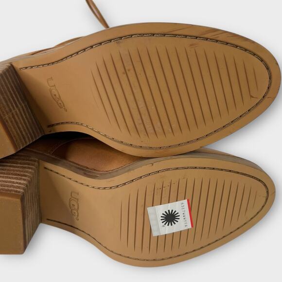 UGG Oriana Leather Lace-up Block Heel Boot Size 6.5 - Picture 9 of 14